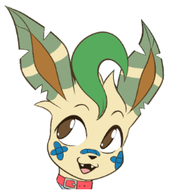 Headshot of Wyatt, my Leafeon OC